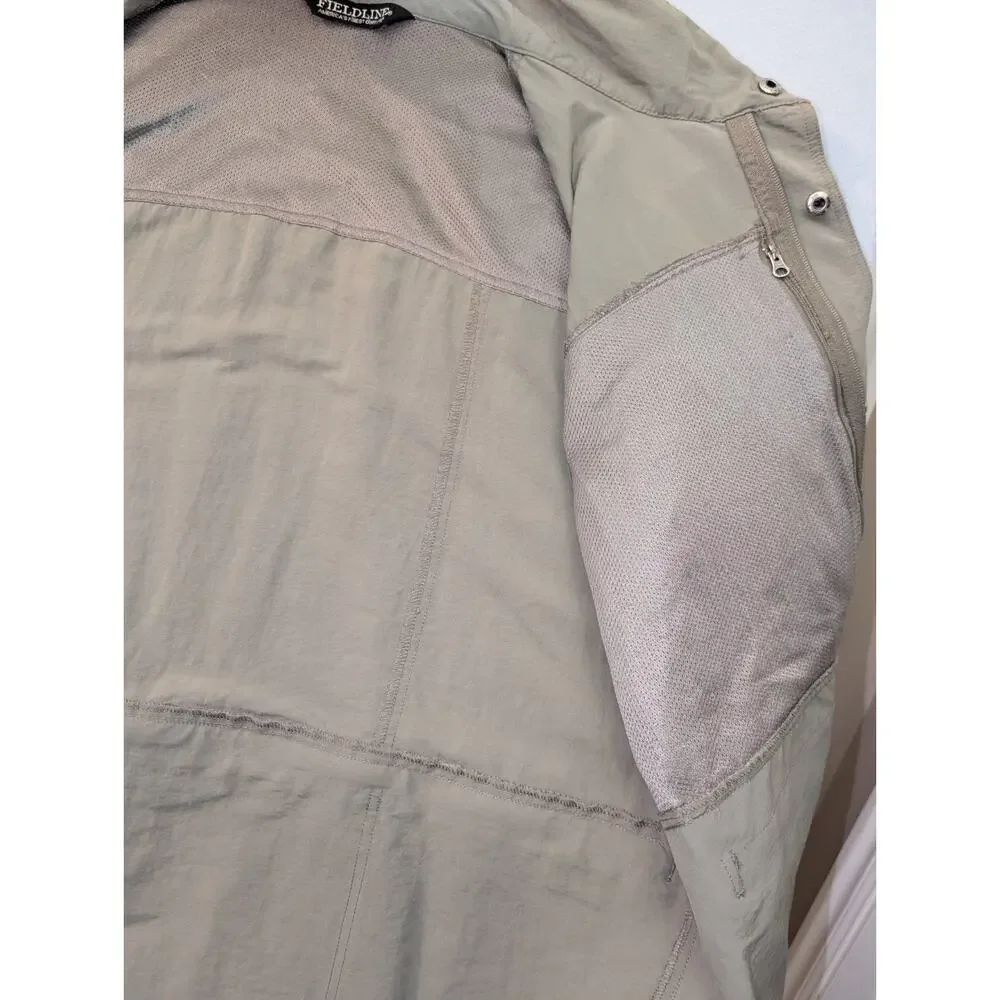 Fieldline Hunting Fishing Vest Men XL Tan Utility Outdoor Gear 4 Pocket Full Zip